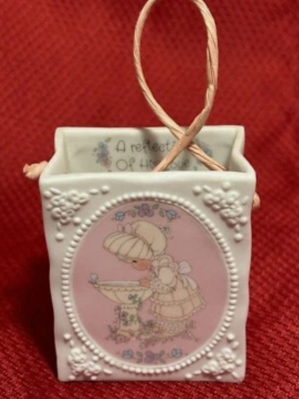 1993 Precious Moments Porcelain Bag A Reflection Of His Love Collectible ENESCO